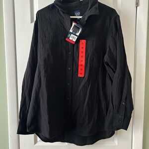 GAP Classic Black Long Sleeve linen Shirt